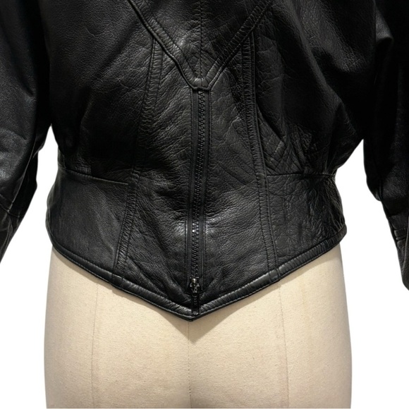 Vintage Wilsons Retro 80s Bomber Moto Leather Jacket Size Small - Picture 9 of 11